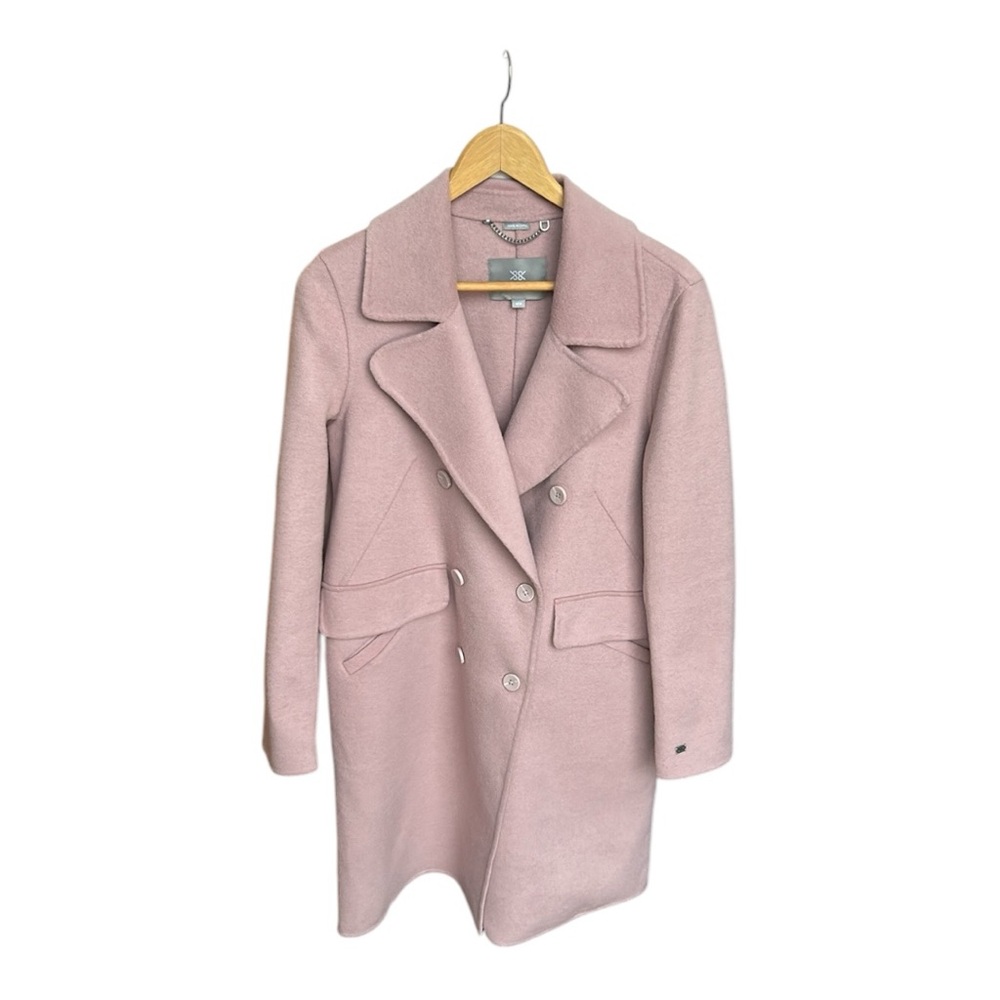 Soia & Kyo Dusty Pink Wool Blend Double-Breasted Coat